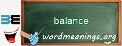 WordMeaning blackboard for balance